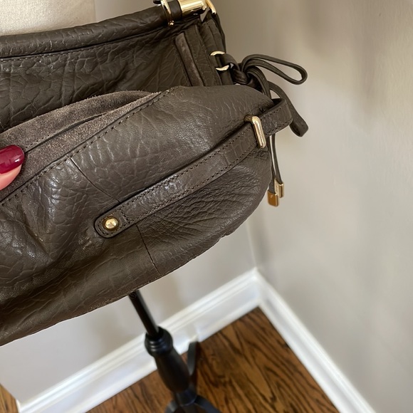 COACH hobo with gold details and toffany blue interior retail $495 - Picture 8 of 16